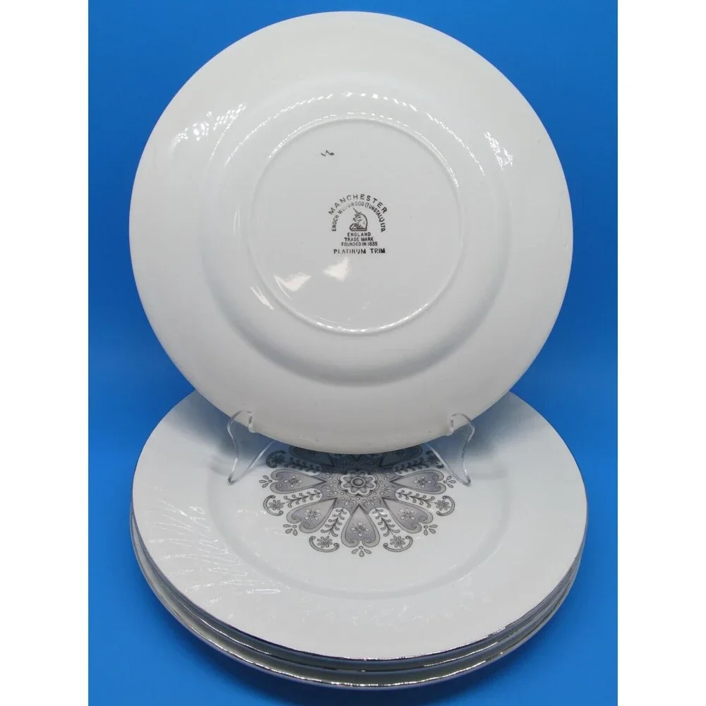 Enoch Wedgwood Manchester Set Of 4 Platinum Trim 10